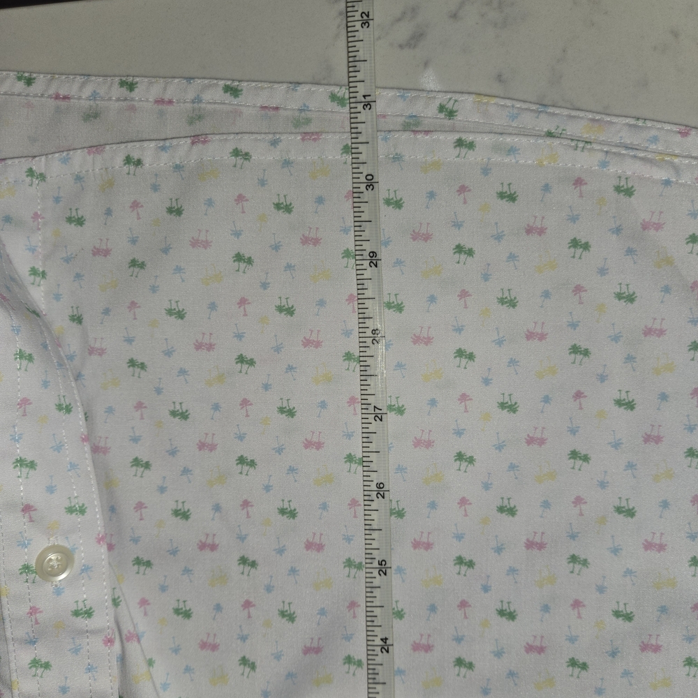 Croft & Barrow‎ Men's White and Green Patterned Short Sleeve Shirt - Picture 12 of 14